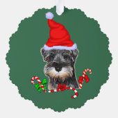 Miniature Schnauzer Weihnachtsgeschenke Ornament Karte (Rückseite)