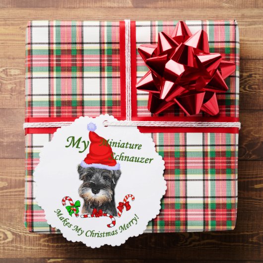 Miniature Schnauzer Weihnachtsgeschenke Ornament Karte (Insitu (Geschenk))