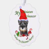 Miniature Schnauzer Weihnachtsgeschenke Ornament Karte (Links)