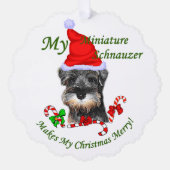 Miniature Schnauzer Weihnachtsgeschenke Ornament Karte (Vorderseite)