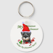 Miniature Schnauzer Weihnachtsgeschenke Schlüsselanhänger (Vorderseite)