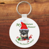 Miniature Schnauzer Weihnachtsgeschenke Schlüsselanhänger (Vorderseite)
