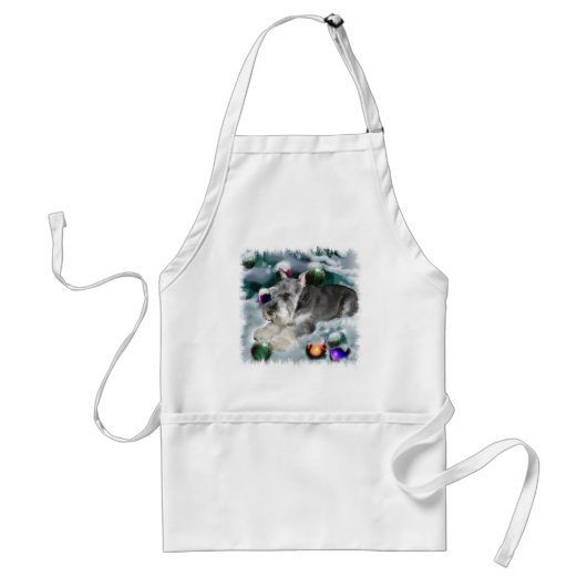 Miniature Schnauzer Weihnachtsgeschenke Schürze (Vorne)