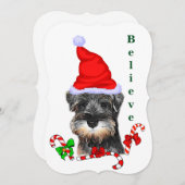 Miniature Schnauzer Weihnachtskarte Feiertagskarte (Vorne/Hinten)