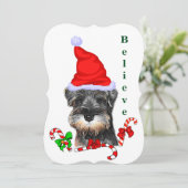 Miniature Schnauzer Weihnachtskarte Feiertagskarte (Stehend Vorderseite)