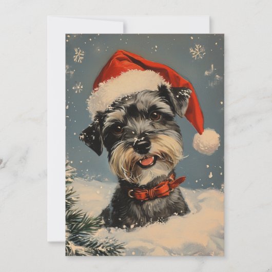 Miniature Schnauzer Weihnachtszeit Feiertagskarte (Vorderseite)