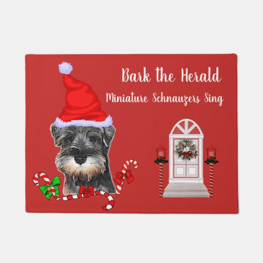 Miniature Schnauzer Weihnachtszeit Fußmatte (Vorderseite)