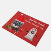 Miniature Schnauzer Weihnachtszeit Fußmatte (Schrägansicht)