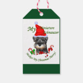 Miniature Schnauzer Weihnachtszeit Geschenkanhänger (Rückseite)