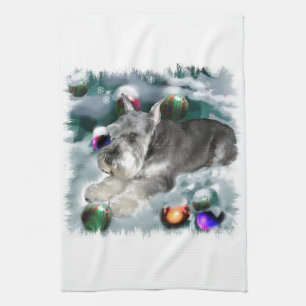 Miniature Schnauzer Weihnachtszeit Handtuch