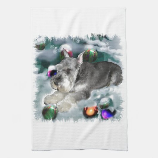 Miniature Schnauzer Weihnachtszeit Handtuch (Vertikal)