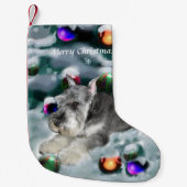 Miniature Schnauzer Weihnachtszeit Kleiner Weihnachtsstrumpf (Vorderseite)