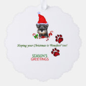 Miniature Schnauzer Weihnachtszeit Ornament Karte (Rückseite)