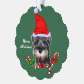 Miniature Schnauzer Weihnachtszeit Ornament Karte (Links)