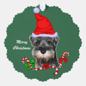 Miniature Schnauzer Weihnachtszeit Ornament Karte (Vorderseite)