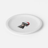 Miniature Schnauzer Weihnachtszeit Pappteller (Schrägansicht)