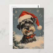 Miniature Schnauzer Weihnachtszeit Postkarte (Vorne/Hinten)
