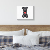Miniature Schnauzer Welpe Leinwanddruck (Insitu (Schlafzimmer))