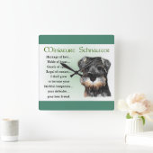 Miniature Schnauzer Welpengeschenke Quadratische Wanduhr (Zuhause)
