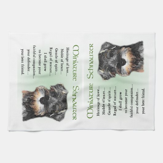 Miniature Schnauzer Welpenheritage Geschirrtuch (Horizontal)