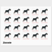 Miniature Schnauzer Welpenhund Pink Liebe Sticker (Blatt)