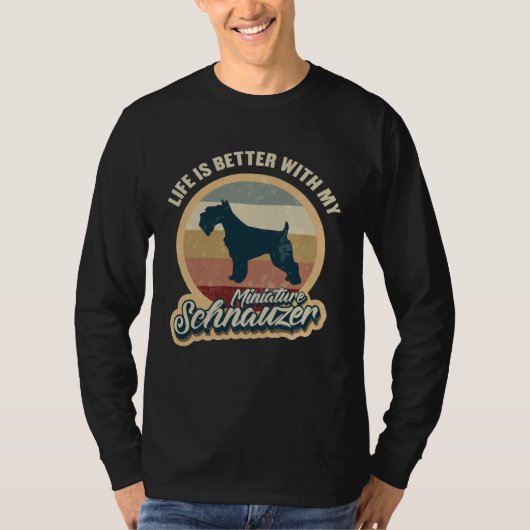 Miniature Schnauzer  with dogs Retro T-Shirt (Vorderseite)