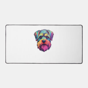 Miniature Shining Schnauzer Neon Retro Sticker Schreibtischunterlage