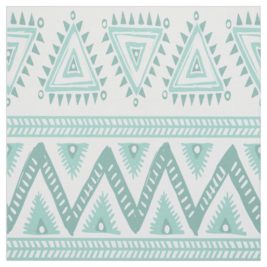 Miniaturgrünes Tribal Geometrisches Muster Stoff (Muster)