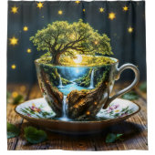 MiniaturlehrerIn Wunderland farbenfrohe Kunst Duschvorhang (Vorderseite)