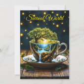 MiniaturlehrerIn Wunderland farbenfrohe Kunst Einladung (Vorderseite)