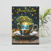 MiniaturlehrerIn Wunderland farbenfrohe Kunst Einladung (Stehend Vorderseite)