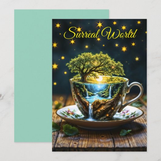 MiniaturlehrerIn Wunderland farbenfrohe Kunst Einladung (Vorne/Hinten)