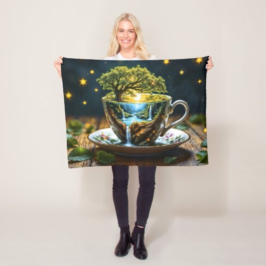 MiniaturlehrerIn Wunderland farbenfrohe Kunst Fleecedecke (Beispiel)