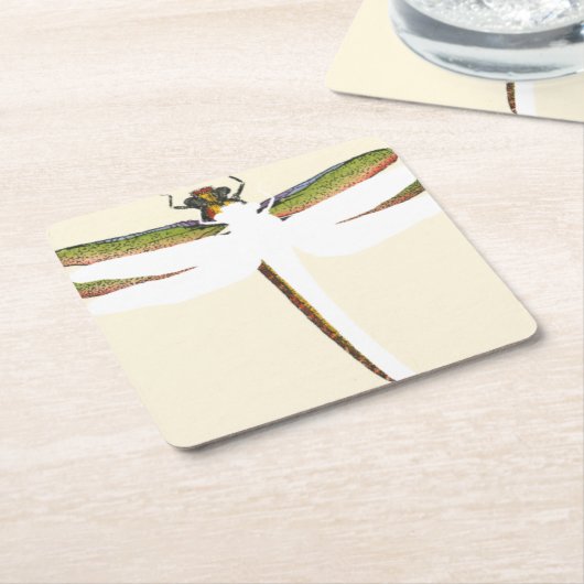 Miniaturlibelle auf weißem Hintergrund Rechteckiger Pappuntersetzer (angewinkelt)