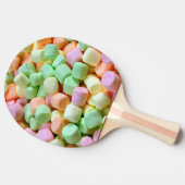Miniaturmarshmallows Tischtennis Schläger (Seitenansicht)