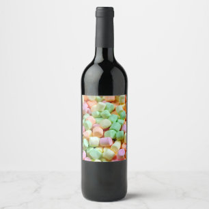 Miniaturmarshmallows Weinetikett