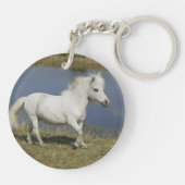 Miniaturpferd, das nahe Wasser läuft Schlüsselanhänger (Rückseite)