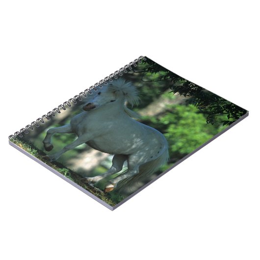 Miniaturpferd stehend in den Bäumen Notizblock (Linke Seite)