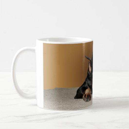 Miniaturpinscher-alias minimales Button Kaffeetasse (Links)