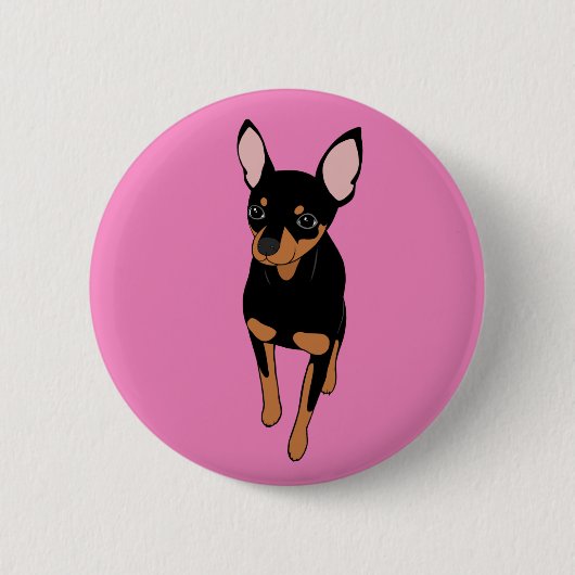Miniaturpinscher-Button-Standardschaltfläche Button (Vorderseite)