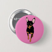 Miniaturpinscher-Button-Standardschaltfläche Button (Vorne & Hinten)