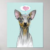 Miniaturpinscher Hund Portrait Niedliche WelpenLie Poster (Vorne)