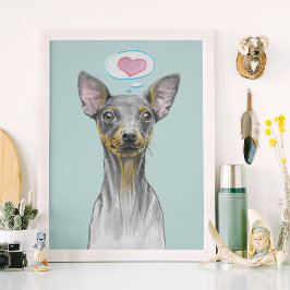 Miniaturpinscher Hund Portrait Niedliche WelpenLie Poster