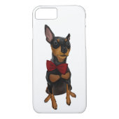 MiniaturPinscher (minimales Button) mit Bogen Case-Mate iPhone Hülle (Rückseite)