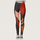 MiniaturPinscher (minimales Button) POP-KUNST Leggings (Vorderseite)
