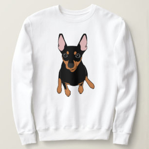 Miniaturpinscher-minimales Button-Sweatshirt Sweatshirt