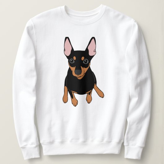 Miniaturpinscher-minimales Button-Sweatshirt Sweatshirt (Design vorne)