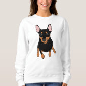 Miniaturpinscher-minimales Button-Sweatshirt Sweatshirt (Vorderseite)