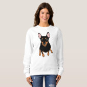 Miniaturpinscher-minimales Button-Sweatshirt Sweatshirt (Vorne ganz)