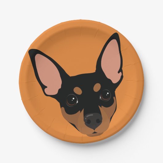 Miniaturpinscher-minimales Pappteller (Vorderseite)